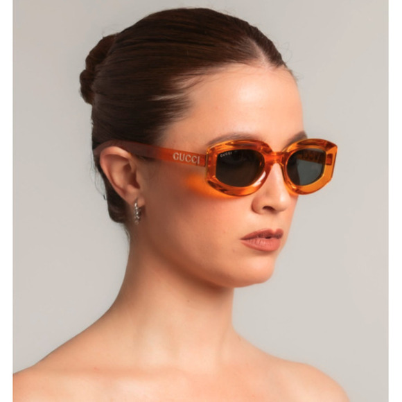 NWT Gucci GG1719S-005 Orange Grey 51mm Sunglasses main image 4